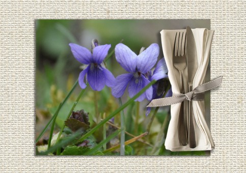 set de table personnalisé Violettes
