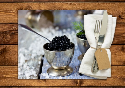 set de table personnalisé Caviar noir