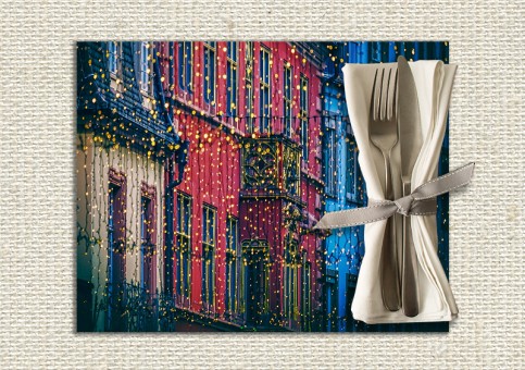 set de table personnalisé Maisons