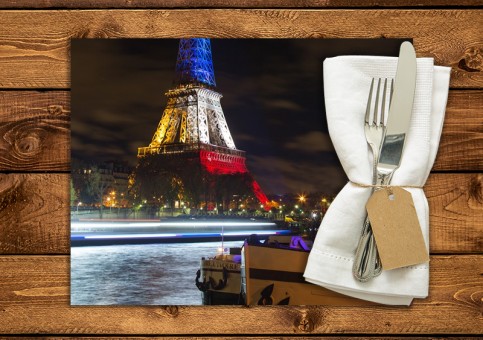 set de table personnalisé Tour Eiffel tricolore