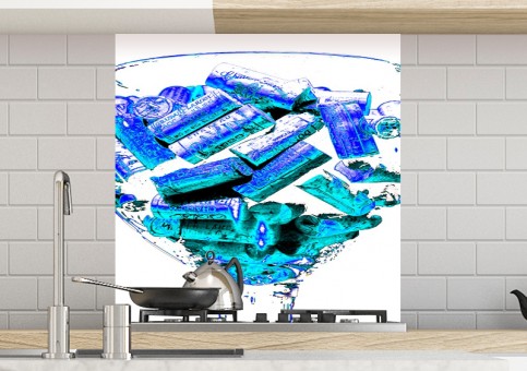 Crédence Bouchons bleus