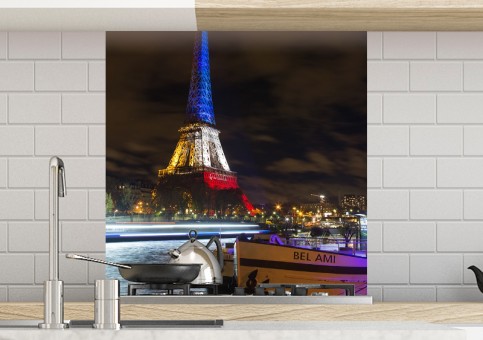 Crédence Tour Eiffel tricolore