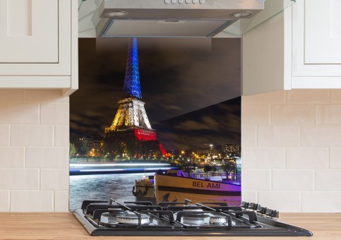 Crédence Tour Eiffel tricolore