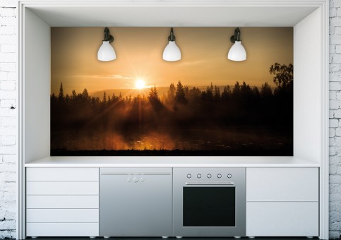 Habillage mural coucher de soleil 