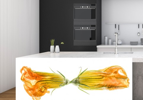 Dessous de bar personnalisé Fleurs de courgette