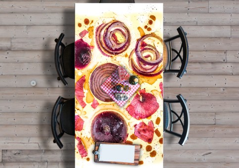 Plateau de table personnalisé Oignons rouges