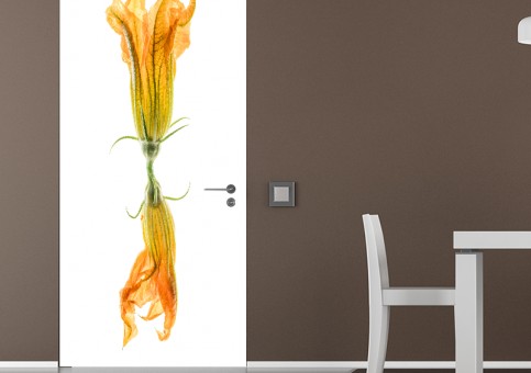 Habillage de porte Duo de fleurs de courgette