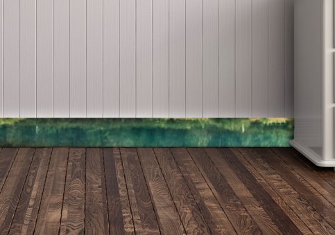 Plinthes personnalisées paysage lac turquoise